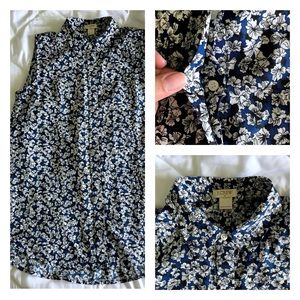 ⬇️J.Crew collared blue top w/buttons Sz:Medium